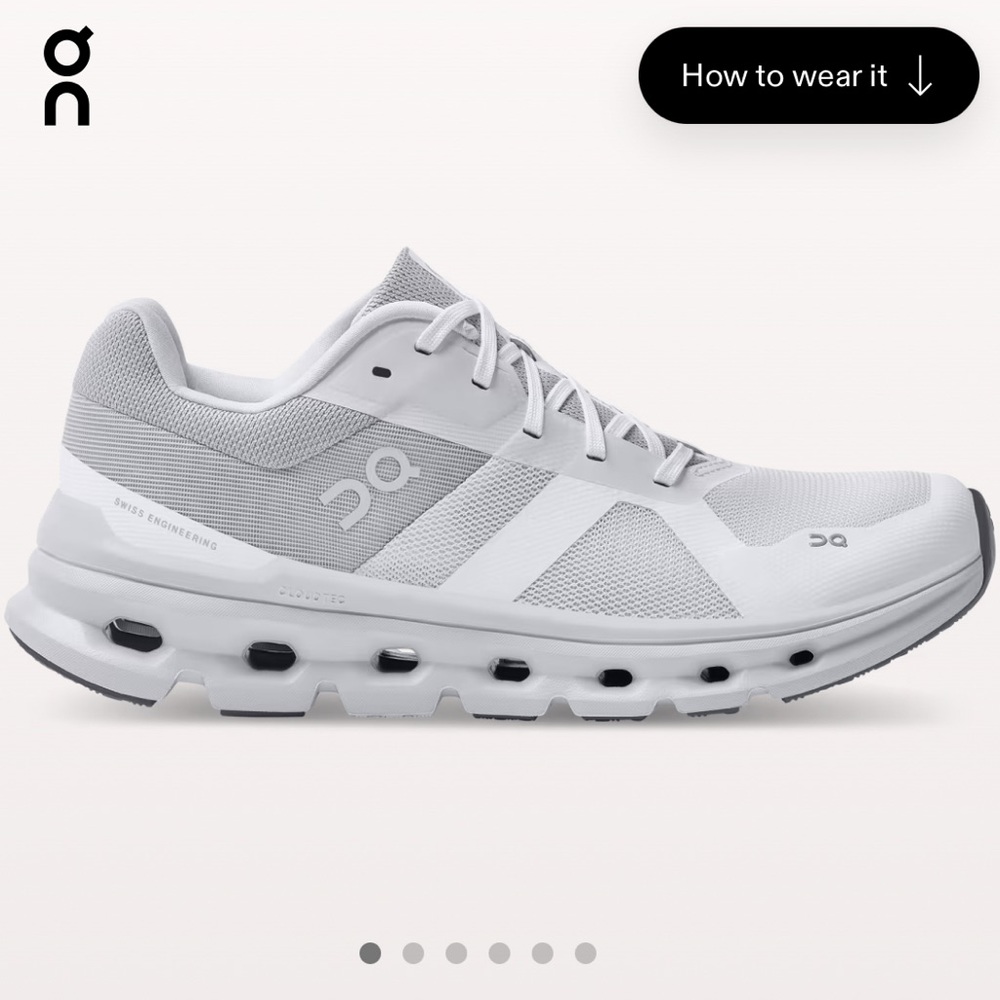 On Cloudrunner white/frost 8.5